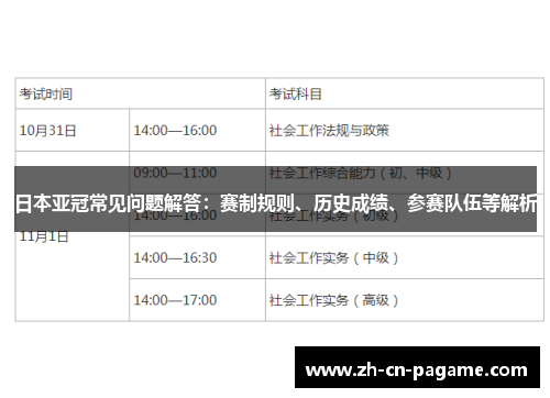 日本亚冠常见问题解答：赛制规则、历史成绩、参赛队伍等解析